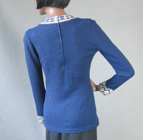back view, 1960s Leser knit top Bohemian
