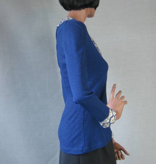 side view, 1960s knit designer top