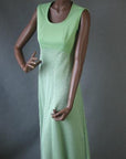 70s vintage mint green empire waist sleeveless maxidress