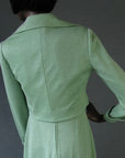 back view, mint green lurex cropped jacket