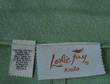 1970s dress and jacket label, Leslie Fay Knits