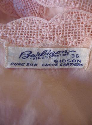 30s 40s matching bedjacket label Barbizon Gibson pure silk, crepe Gartiere