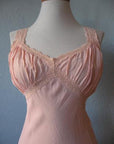 bodice close up, 30s 40s rayon nightgown in set with bedjacket