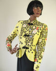 40s yellow and black jacket Asian influenced 