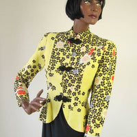 40s yellow and black jacket Asian influenced 