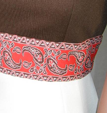 60s Mod Women's Dress & Coat Vintage Nehru Collar Paisley Trim Small to Medium VFG