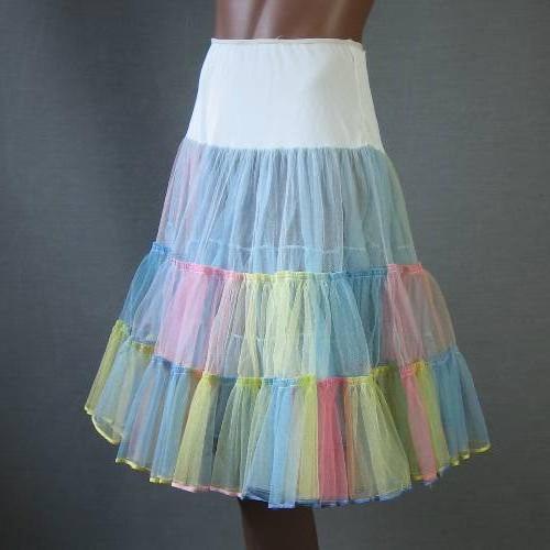 1950s vintage rainbow ombre crinoline slip