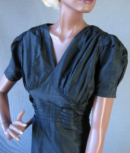 vintage 1930s puff sleeve formal dress