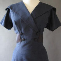 bodice, 1950s cocktail dress with sailor style collar