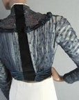 back view, Edwardian velvet and net bodice top