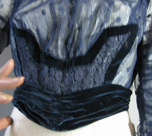 close up ofwaist section of Edwardian bodice top