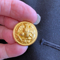 close up detail, buttons on US navy officer's jacket