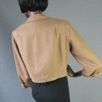 back view, cropped suit jacket, couture quality