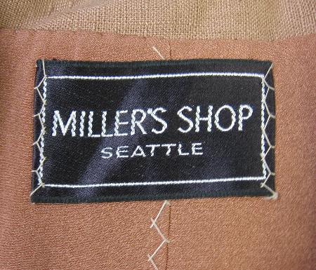 1950s vintage Miller's jacket label