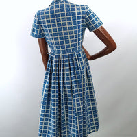 back view, 40s 50s cotton day dress