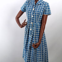 full view, 40s 50s housewife dress without belt