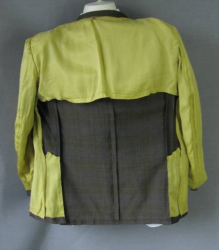 chartreuse partial lining, 60s sharkskin suit coat