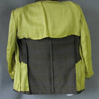 chartreuse partial lining, 60s sharkskin suit coat