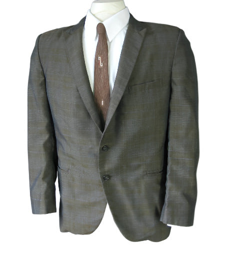 vintage 1960s men's suit jacket subtle plaid sharkskin