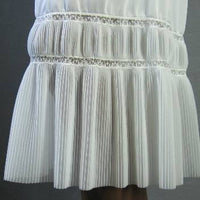closeup detail, vintage slip skirt crystal pleating 50s 60s