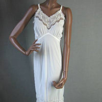 vintage 50s full slip crystal pleating feminine white