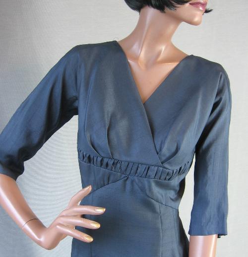 1950s vintage silk wiggle dress