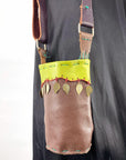 artisan made multi color leather bucket bag