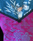 close up detail of jacket back, Asian prints 