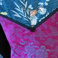 close up detail of jacket back, Asian prints 