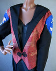 closer view, tuxedo style faux shawl collar jacket