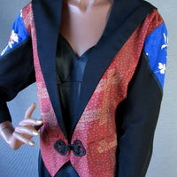 closer view, tuxedo style faux shawl collar jacket