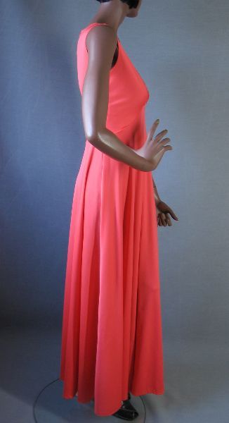 side view, 70s long dress without cape