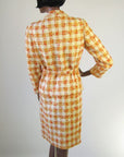 back view, 60s Mod plaid suit skirt and jacket