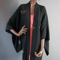 vintage 30s short black kimono