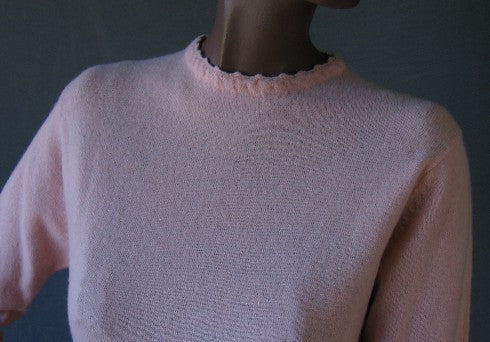 close up detail, decorative stitching on sweater neckline