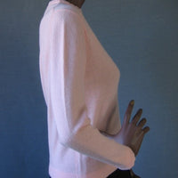 side view, pink pullover 1960s sweater cashmere blend