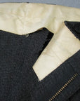 detail of 40s pants inner waistband and zipper