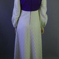 back view, purple and lace cottagecore dress