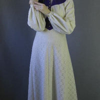 1970s vintage romantic hippie dress