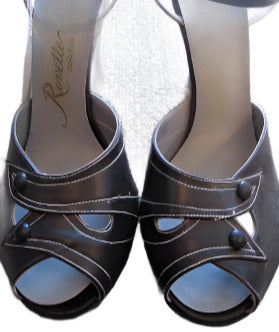 1950s open toe strappy slingback heels