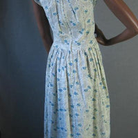 back view, 50s floral print day dress