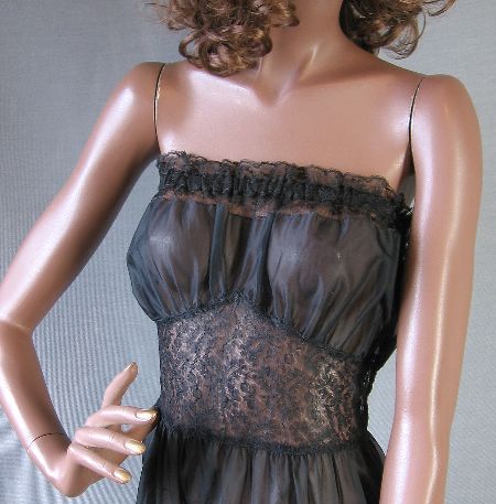 bodice, sheer strapless with lacy basque waist
