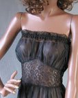 bodice, sheer strapless with lacy basque waist