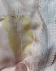 closeup of lining stain that does not go through to the dress fabric