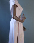 side view, 50s vintage slubbed silk dress