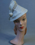 30s Whimsy Hat 40s Vintage Silver Conical Assymetrical Women's Hat VFG