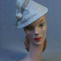 30s 40s Vintage Women's Hat Silver Whimsy Conical Assymetrical VFG