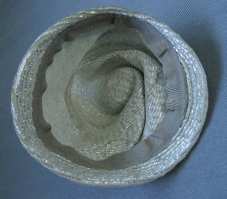 30s Whimsy Hat 40s Vintage Silver Conical Assymetrical Women&#39;s Hat VFG