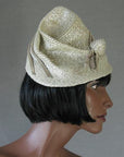 30s Whimsy Hat 40s Vintage Silver Conical Assymetrical Women's Hat VFG