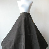 1950s full black taffeta skirt New Old Stock